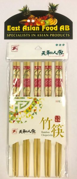 BAMBOO CHOPSTICK 10 PAIRS FLOWER DESIGN