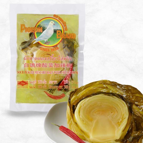 PICKLED MUSTARD GREENS WITH CHILLI (BAG)