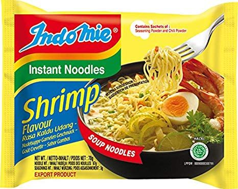 INSTANT NOODLES WITH SHRIMP FLAVOR